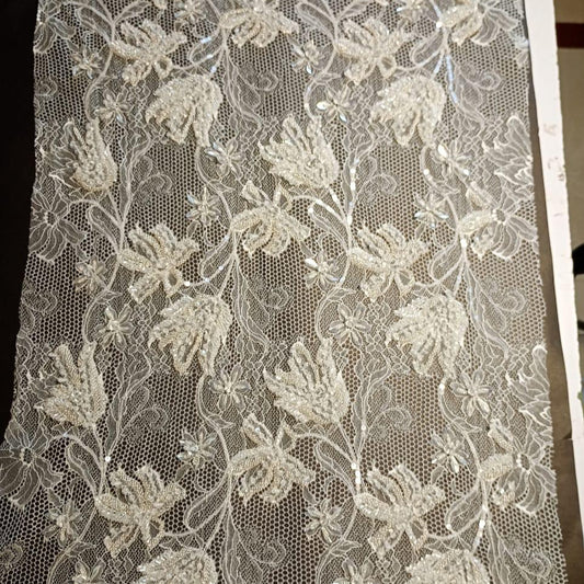 Ivory Pearl Embroidered Tulle